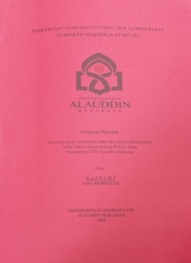 Perkawinan Anak dan Stunting di Sulawesi Barat dalam Perspektif Maqasid Al Syariah